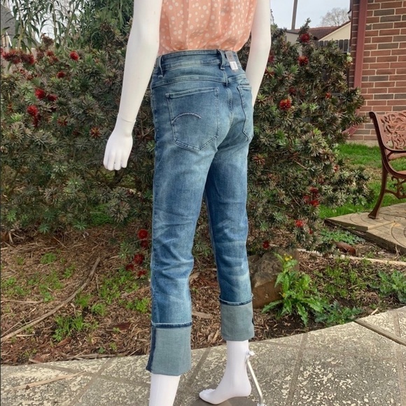 NWT G-STAR High Rise Fold Cuff Straight Leg Jeans - Picture 8 of 15